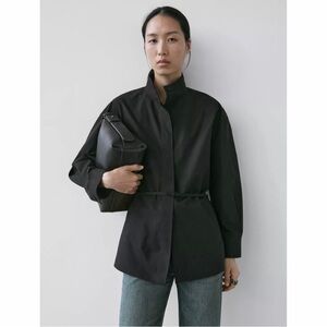 New w/ Tags Massimo Dutti High Neck Shirt with Strap Detail size Small